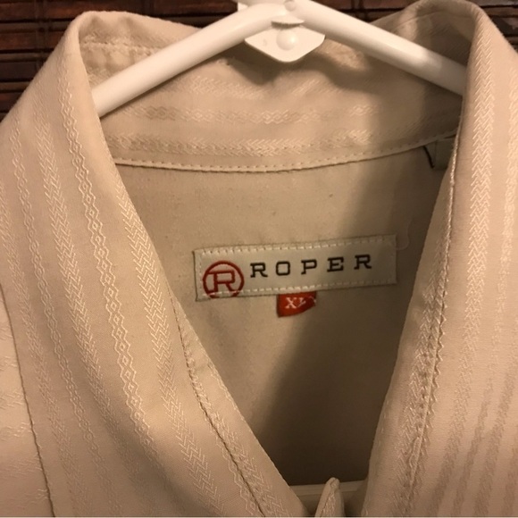 Roper Men's Long Solid Poplin L/S Shirt - Picture 2 of 4